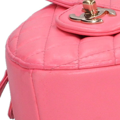 CHANEL Heart Quilted Leather Shoulder Bag Pink Size ONE SIZE