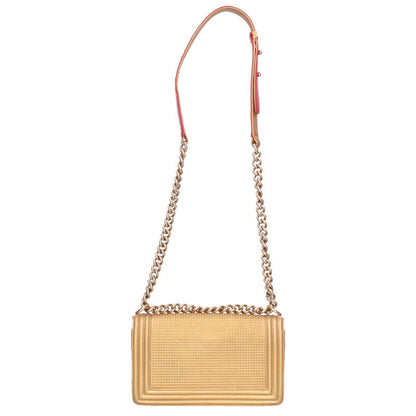 CHANEL Boy Chanel 25 Lambskin Chain Shoulder Size ONE Gold