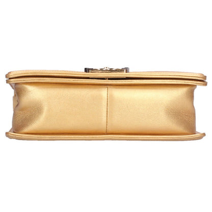 CHANEL Boy Chanel 25 Lambskin Chain Shoulder Size ONE Gold