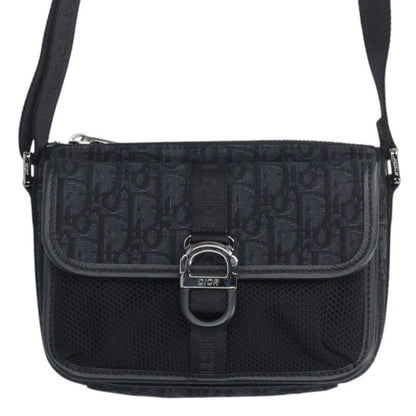DIOR Oblique Canvas Shoulder Bag Black Size ONE SIZE