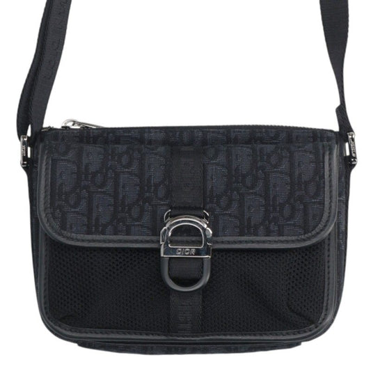 DIOR Oblique Canvas Shoulder Bag Black Size ONE SIZE