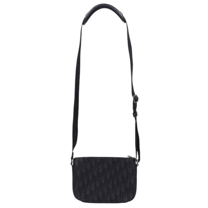 DIOR Oblique Canvas Shoulder Bag Black Size ONE SIZE