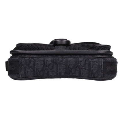 DIOR Oblique Canvas Shoulder Bag Black Size ONE SIZE