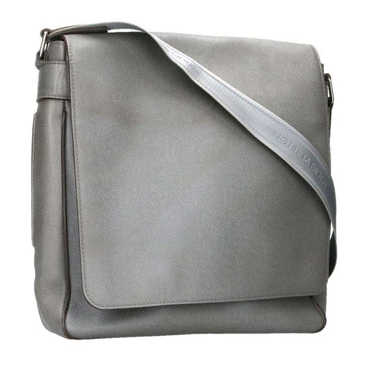Louis Vuitton Miro Taiga Leather Shoulder Bag Gray