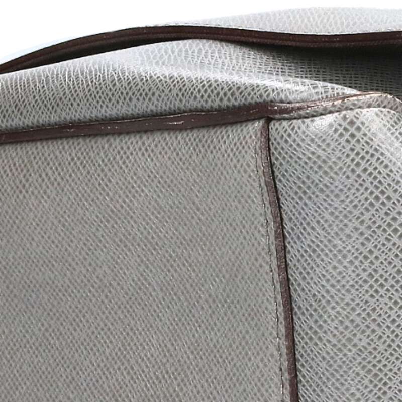 Louis Vuitton Miro Taiga Leather Shoulder Bag Gray