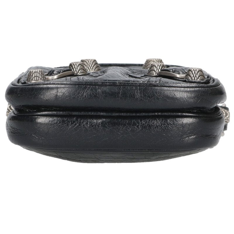 Balenciaga Luca Gaul Studded Leather Shoulder Bag Black x Silver One Size