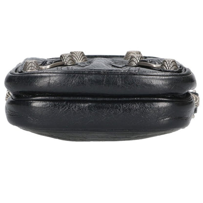Balenciaga Luca Gaul Studded Leather Shoulder Bag Black x Silver One Size