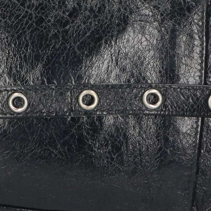 Balenciaga Luca Gaul Studded Leather Shoulder Bag Black x Silver One Size