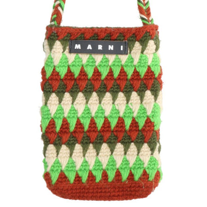 Marni MARNI MARKET Chessboard Knit Multi-Color Shoulder Bag