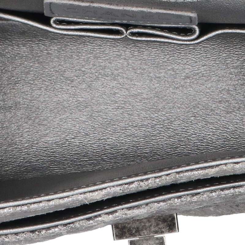 CHANEL 2.55 Quilted Double Flap Bag Silver Size ONE SIZE