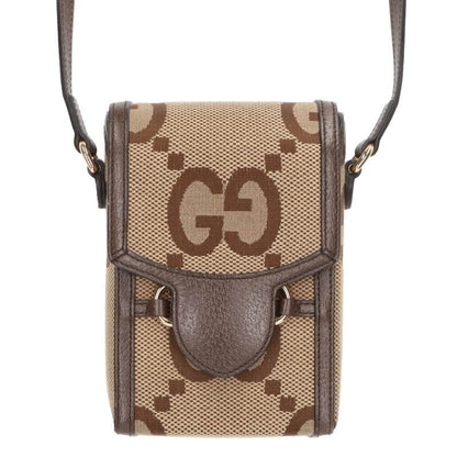 GUCCI Horsebit GG Supreme Shoulder Bag Beige Size ONE SIZE