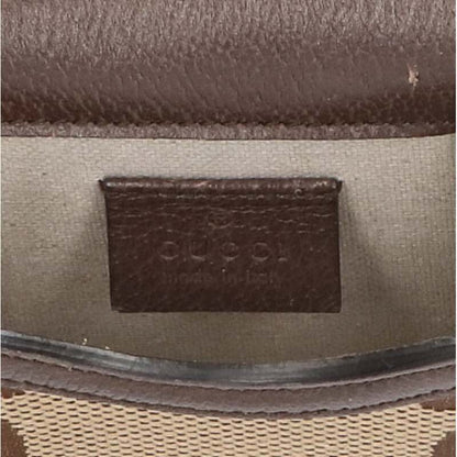 GUCCI Horsebit GG Supreme Shoulder Bag Beige Size ONE SIZE