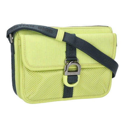 DIOR Oblique Satin Shoulder Bag Yellow Size ONE SIZE