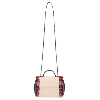 CHANEL A57214 Tweed Top Handle Single Flap Bag Size ONE SIZE