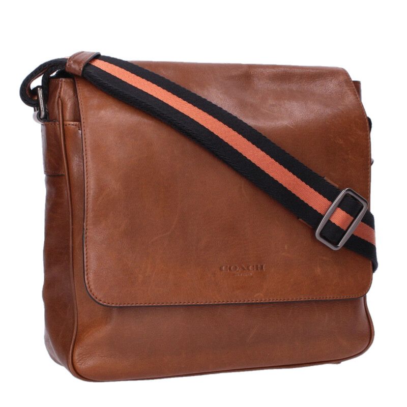 COACH Brown Metropolitan Map Leather Flap Bag Size ONE SIZE