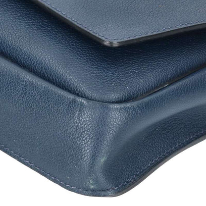HERMES Steve Light Togo Leather Flap Bag Navy Size ONE SIZE