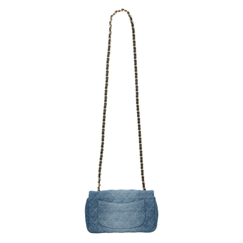 CHANEL Mini Matelasse 20 Gradient Denim Chain Bag Size 20