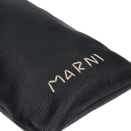 Marni Leather Phone Case Shoulder Bag Black