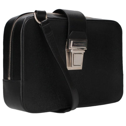 Balenciaga Leather Shoulder Bag Black x Silver