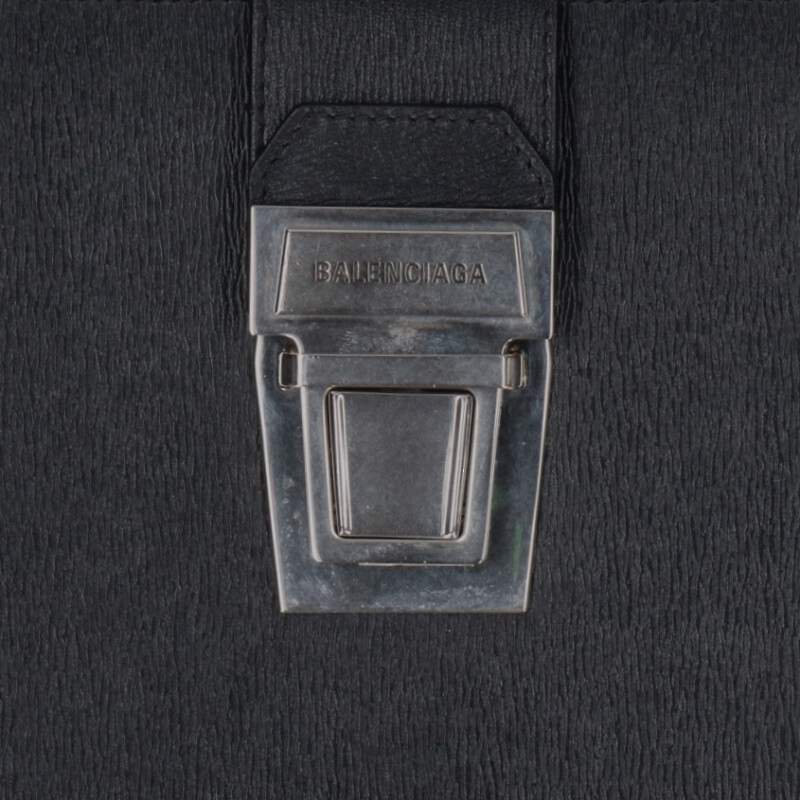 Balenciaga Leather Shoulder Bag Black x Silver
