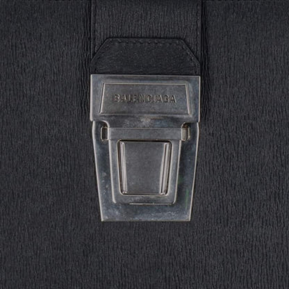 Balenciaga Leather Shoulder Bag Black x Silver