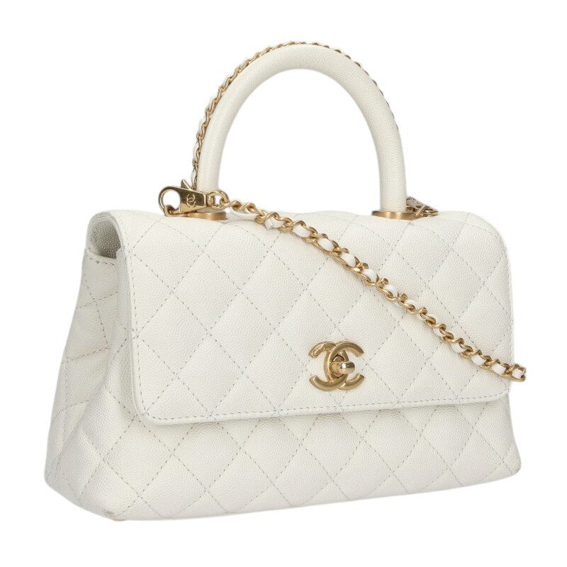 CHANEL Quilted Coco Top Handle 2-Way Shoulder Size ONE SIZE