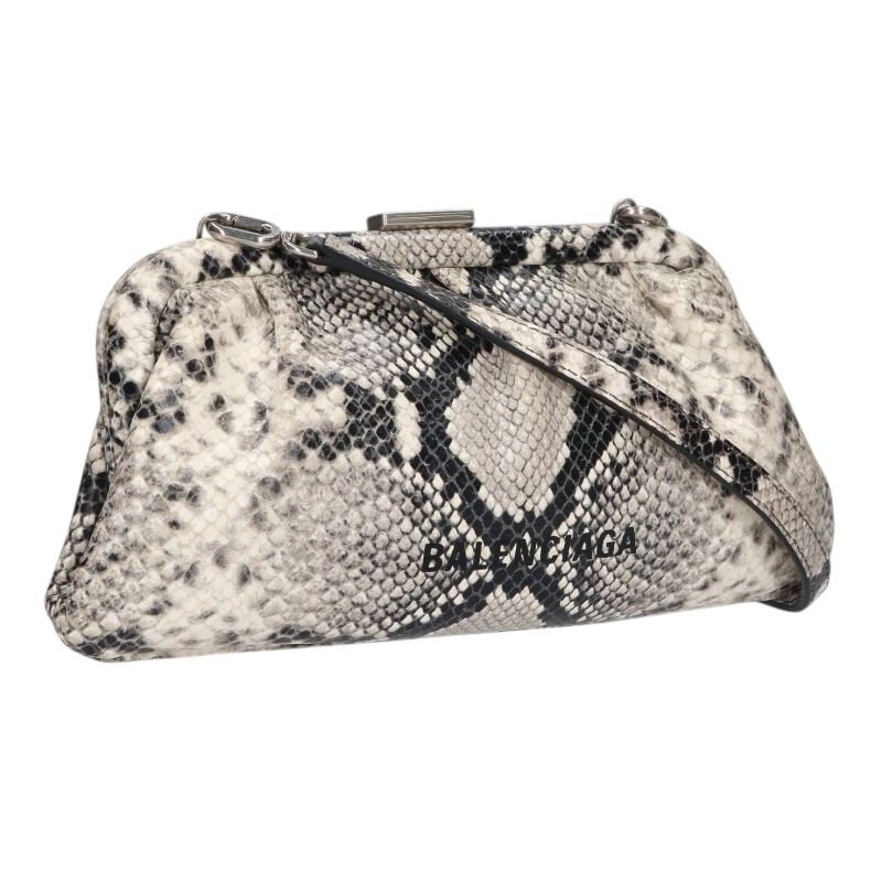 Balenciaga Logo Print Shoulder Bag White x Black