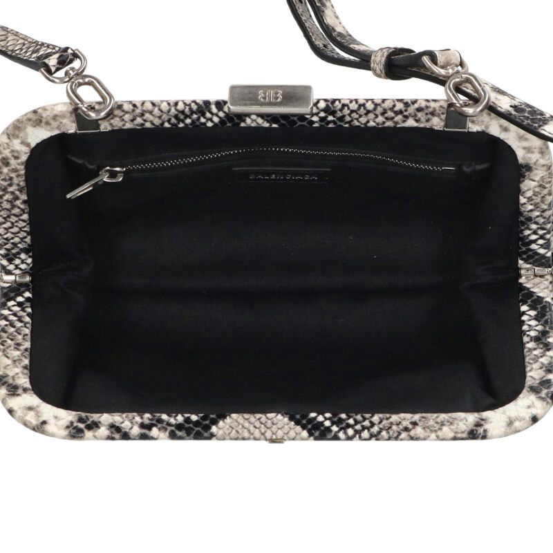 Balenciaga Logo Print Shoulder Bag White x Black