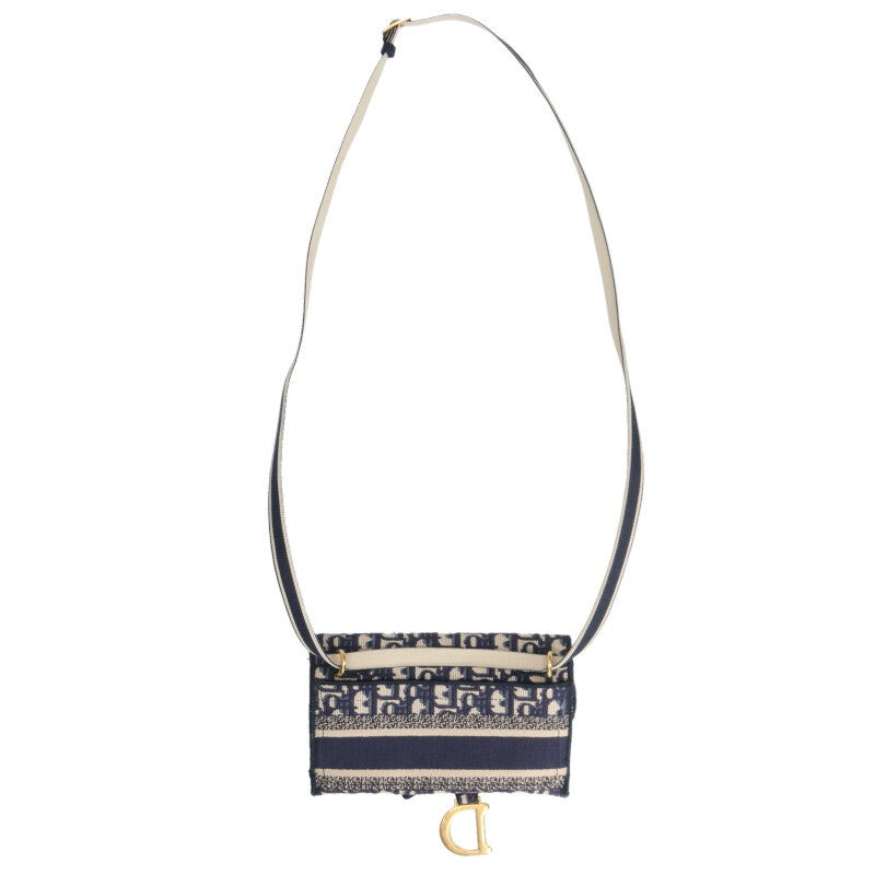 DIOR Oblique Saddle Slim Shoulder Bag Navy Size ONE SIZE