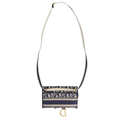 DIOR Oblique Saddle Slim Shoulder Bag Navy Size ONE SIZE