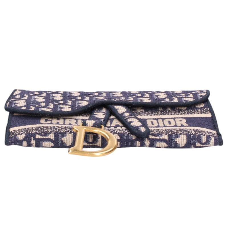 DIOR Oblique Saddle Slim Shoulder Bag Navy Size ONE SIZE
