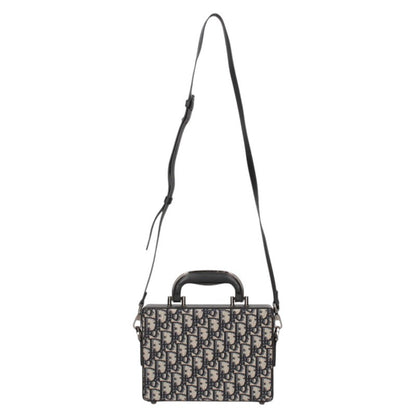 DIOR Oblique Lock Box 2-Way Shoulder Bag Beige Size ONE SIZE