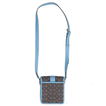 COACH Canvas Leather Shoulder Bag Light Blue Size ONE SIZE