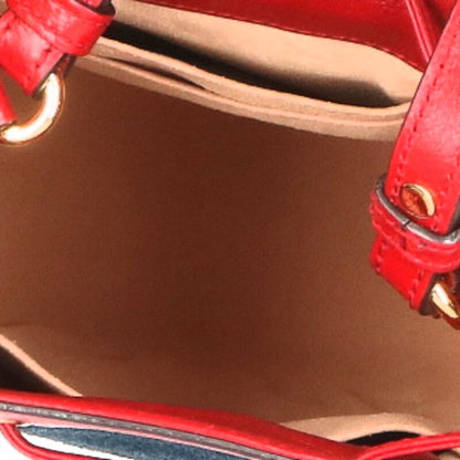 GUCCI Suede Shoulder Bag Navy Red Multi Size ONE SIZE