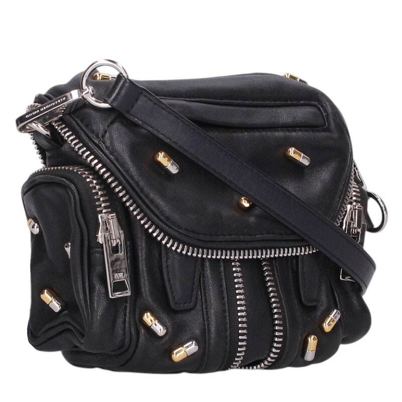 ALEXANDER WANG Leather Shoulder Bag Black Size ONE SIZE