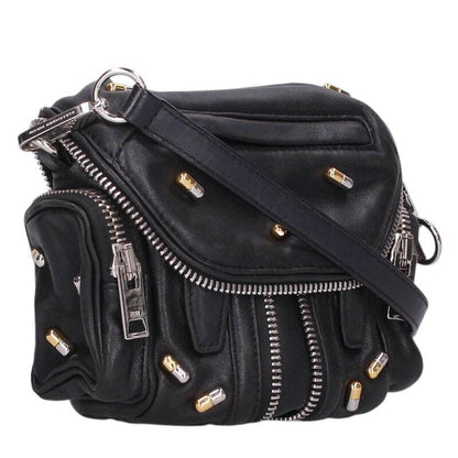 ALEXANDER WANG Leather Shoulder Bag Black Size ONE SIZE