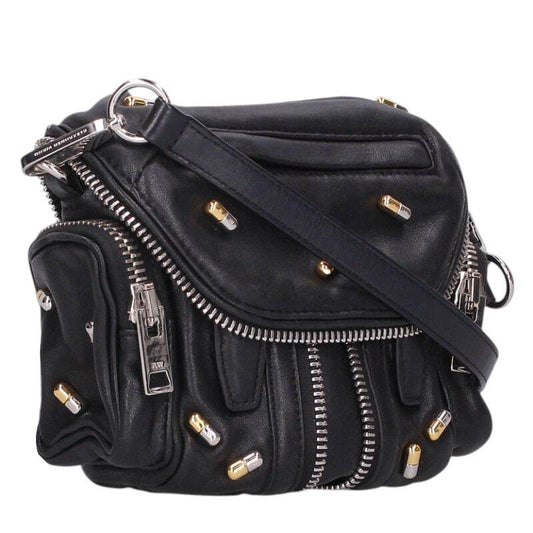 ALEXANDER WANG Leather Shoulder Bag Black Size ONE SIZE