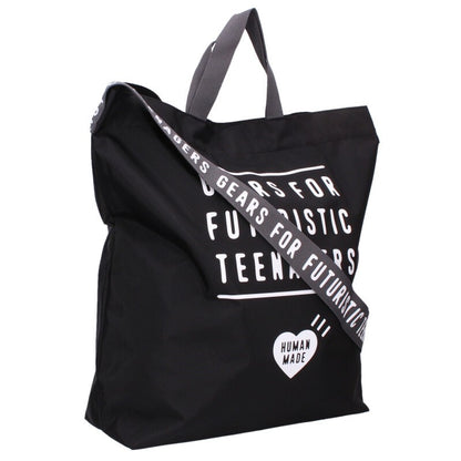 HUMAN MADE Logo Print 2-Way Shoulder Bag Black Size ONE SIZE