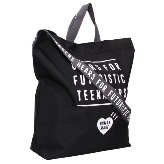 HUMAN MADE Logo Print 2-Way Shoulder Bag Black Size ONE SIZE