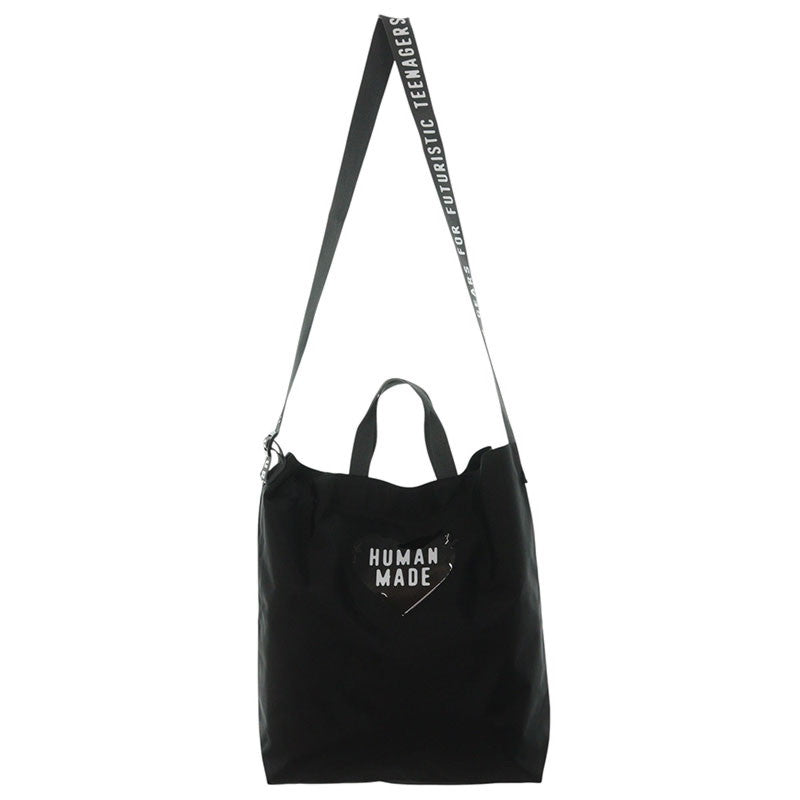 HUMAN MADE Logo Print 2-Way Shoulder Bag Black Size ONE SIZE