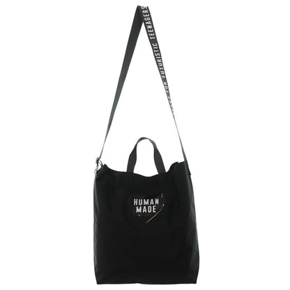 HUMAN MADE Logo Print 2-Way Shoulder Bag Black Size ONE SIZE