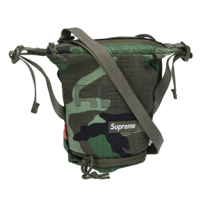 SUPREME 21AW Neck Pouch Box Logo Nylon Green Size ONE SIZE