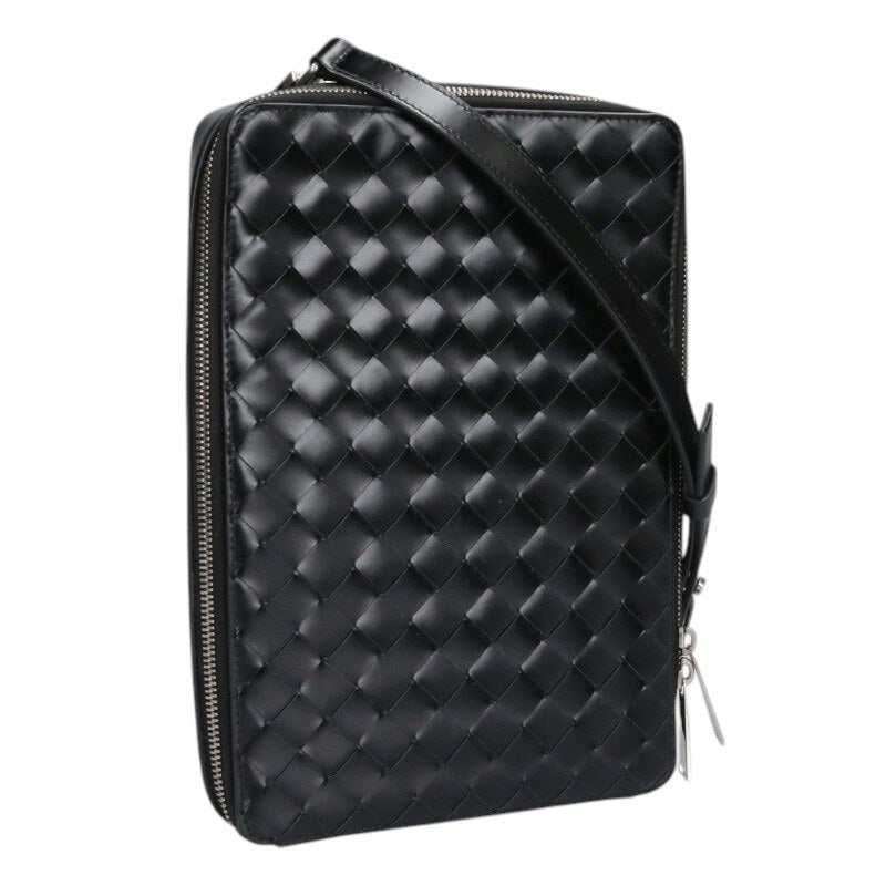 BOTTEGA VENETA Intrecciato Leather Shoulder Size ONE Black