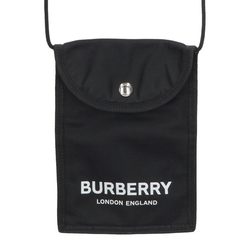 Burberry Logo Print Nylon Shoulder Bag Black Size ONE SIZE