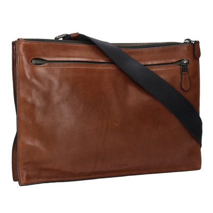 COACH Leather Shoulder Bag Brown Size ONE SIZE