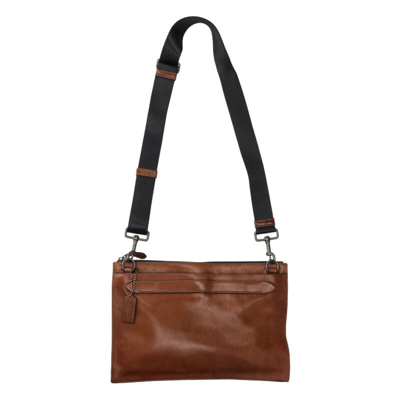 COACH Leather Shoulder Bag Brown Size ONE SIZE