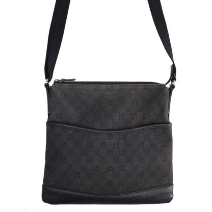 GUCCI 509635 GG Supreme Denim Shoulder Bag Black