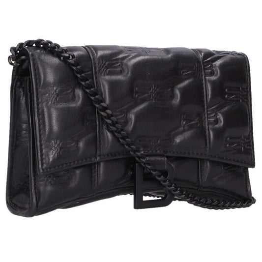 BALENCIAGA HOURGLASS BB Embossed Chain Wallet Size ONE SIZE