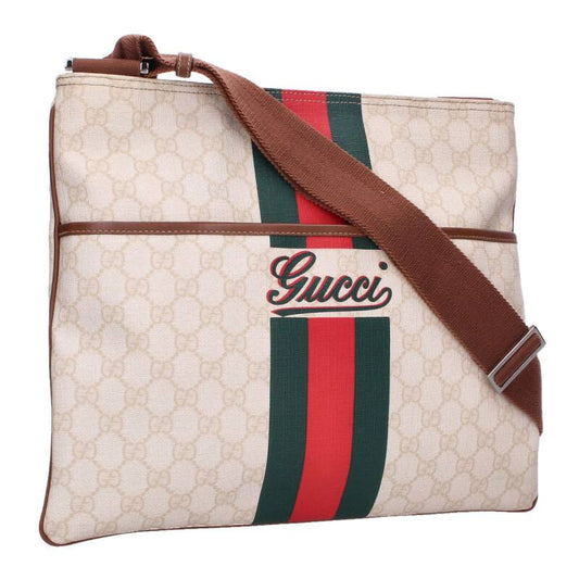 GUCCI GG Supreme Shoulder Bag White/Brown Size ONE SIZE