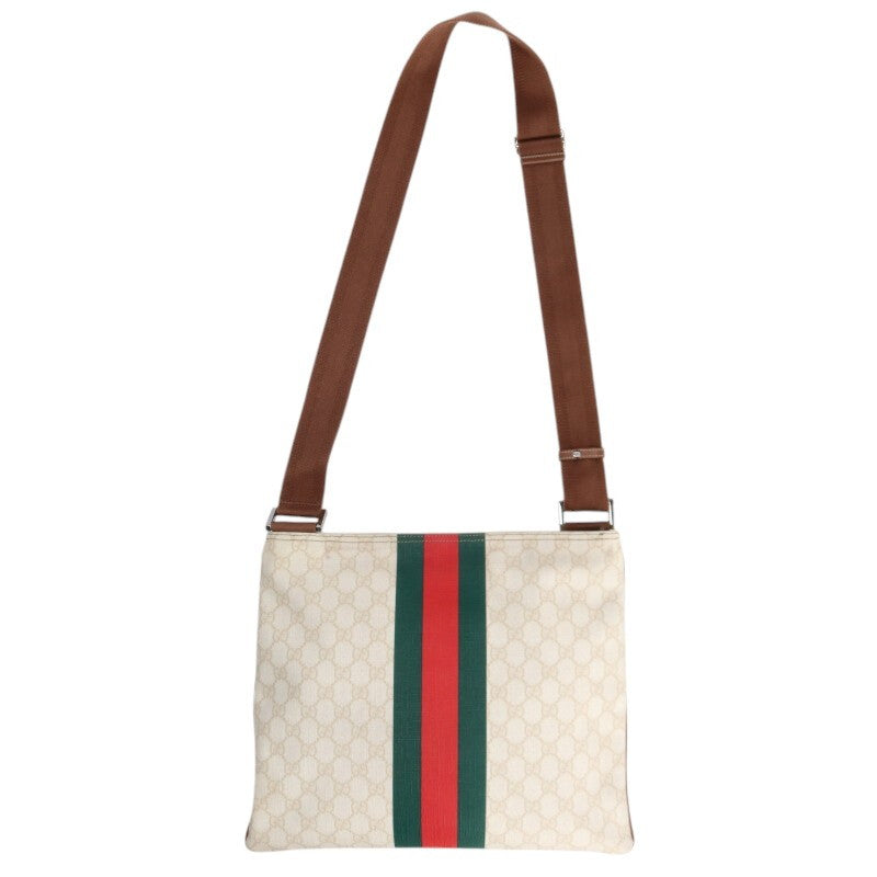 GUCCI GG Supreme Shoulder Bag White/Brown Size ONE SIZE
